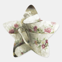 beautiful antique china cups star stickers