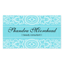 Beautiful Aqua Beauty Consultant Business Card