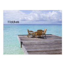 Beautiful beach in maldives postcard