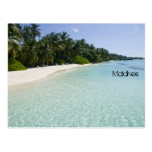Beautiful beach in maldives postcards
