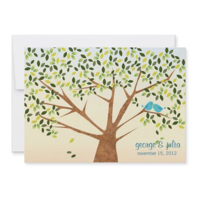 Beautiful Bird Tree Wedding Invitation by smallhandsdesigns