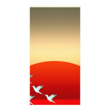 Beautiful Birds flying in evening sky Custom Photo Card
