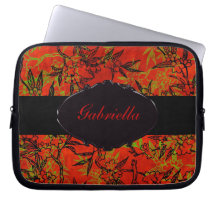 Beautiful Blooms Red Laptop Computer Sleeve