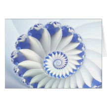 Beautiful Blue & White Sea Shell Abstract Art Greeting Card