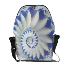 Beautiful Blue & White Sea Shell Abstract Art Courier Bag