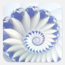 Beautiful Blue & White Sea Shell Abstract Art Sticker