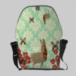 Beautiful Bronze Llama & Golddust Butterflies Mess messenger bags