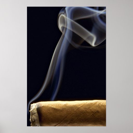 Beautiful Cigar with smoke Posters