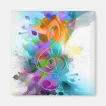 Beautiful colourful and cool splatter music note refrigerator magnets