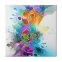 Beautiful colourful and cool splatter music note ceramic tile