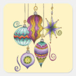 Beautiful Colourful Christmas Ornaments Hanging Stickers