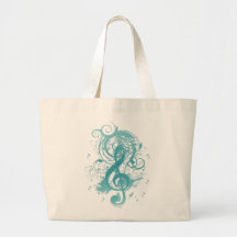 Beautiful cool music notes with splatter swirls canvas bag
