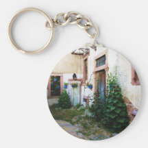 Beautiful Courtyard in Crete, Greece Key Chain