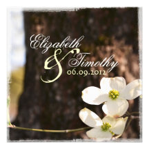 Beautiful Dogwood Wedding Invitation v3