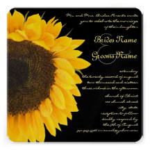 Beautiful Elegant Sunflower Wedding Invitation