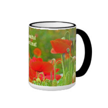 Beautiful Grandma! Coffee Mugs Red Poppy Flowers