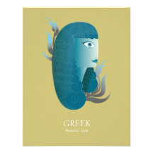 BEAUTIFUL GREEK WOMEN AND FLOWERS INVITE