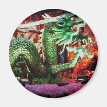 Beautiful Green Dragon Art Sculpture Fridge Magnet