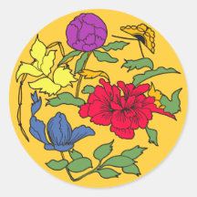 Beautiful Japanese Flower Art Stickers