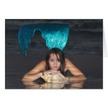 Beautiful Mermaid on the Beach Cards