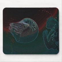 Beautiful Nautilus Mousepad - Glowing Edge Design