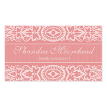 Beautiful Pink Beauty Consultant Business Card
