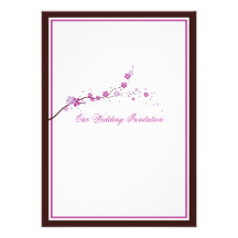 Beautiful Pink Purple Blossom Wedding Invitation