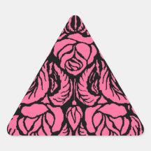 BEAUTIFUL PINK ROSES TRIANGLE STICKERS