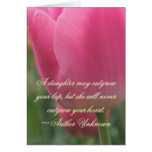 Beautiful Pink Tulip Daughter Birthday Card