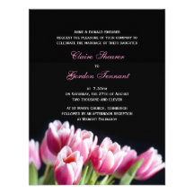 Beautiful Pink Tulips Wedding Invitation