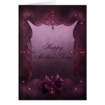 Beautiful Purple Gothic Frame Mother's Day Card