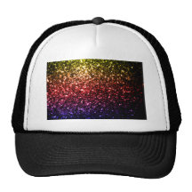 Beautiful rainbow yellow red purple sparkles hat