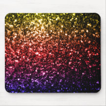 Beautiful rainbow yellow red purple sparkles mousepads
