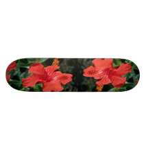 Beautiful Red Hibiscus flower Skate Deck
