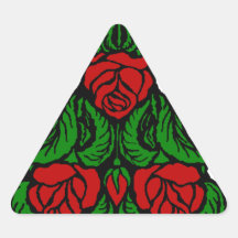 BEAUTIFUL RED ROSES TRIANGLE TRIANGLE STICKERS
