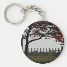 Beautiful Red Tree Autumn Photo Key Chain