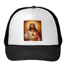 Beautiful religious Sacred Heart of Jesus image Mesh Hats