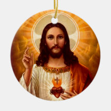 Beautiful religious Sacred Heart of Jesus image Ornament