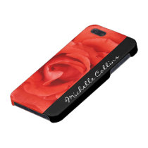 Beautiful romantic red rose personalized name iphone cases