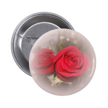 Beautiful Soft Red Roses Button