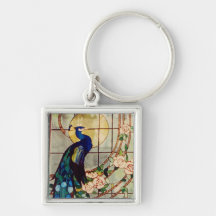 Beautiful Stained Glass Peacock Key Chains