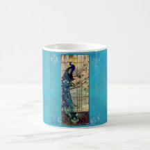 Beautiful Stained Glass Peacock Mug