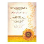 beautiful sunflower blossom birthday invitations