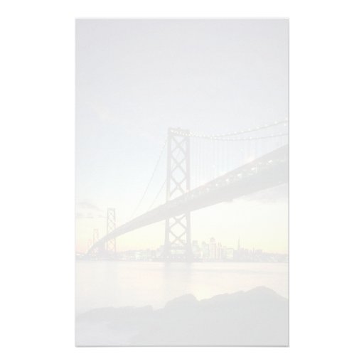 Beautiful Sunset: Bay Bridge, San Francisco, Calif Custom Stationery