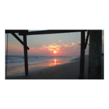 Beautiful "Sunset Beneath the Pier" Personalized Photo Card
