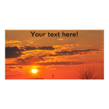 Beautiful sunset custom photo card