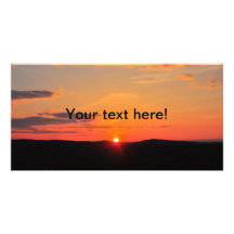 Beautiful sunset photo card template