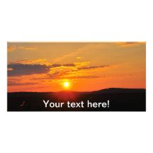 Beautiful sunset photo card template