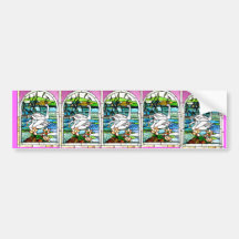 Beautiful Swans Stained Glass Art Bumper Sticker