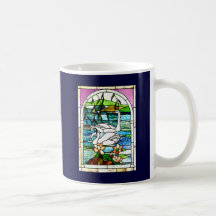 Beautiful Swans Stained Glass Art Coffee Mug
